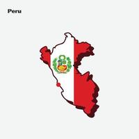 Perù nazione bandiera carta geografica Infografica vettore