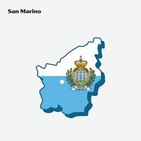 san Marino nazione bandiera carta geografica Infografica vettore