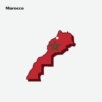 Marocco nazione bandiera carta geografica Infografica vettore