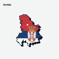 Serbia nazione bandiera carta geografica Infografica vettore