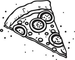 delizioso Pizza fetta icona isolato su bianca sfondo vettore