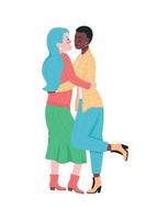 caratteri dettagliati di vettore di colore piatto felice coppia lesbica