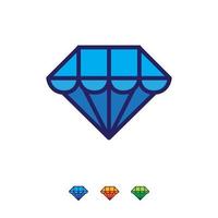 diamante, icona di gioielli progetta vettore di concetto