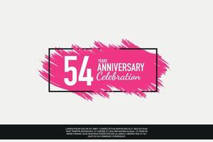 54 anno anniversario celebrazione vettore rosa design nel nero telaio su bianca sfondo astratto illustrazione logo