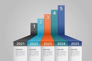 Infografica presentazione 5 anni di dati azienda. Infografica 5 opzioni. un Infografica mostrando azienda crescita. vettore illustrazione.