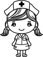 carino cartone animato infermiera vettore grafico