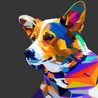 cane testa disegnato utilizzando wpap arte stile, pop arte, vettore illustrazione.