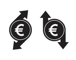 Euro prezzo su giù icona vettore. salire e autunno prezzo concetto vettore