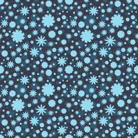 senza soluzione di continuità modello con turchese stelle, punti, fiocco di neve, fiori su blu sfondo. cielo sfondo. vettore