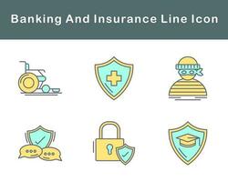 bancario e assicurazione vettore icona impostato