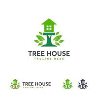 concetto di design del logo della casa della natura, simbolo del logo della casa fresca, logo della costruzione vettore