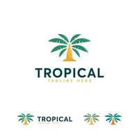 vettore di disegni logo tropicale, simbolo del logo della palma