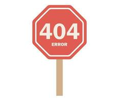 404 errore cartello. pagina perso e Messaggio non trovato icona. vettore piatto illustrazione