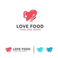 amore cibo logo disegni concetto vettoriale, ristorante logo simbolo