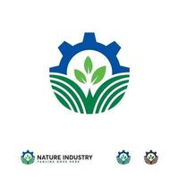 logo industria agricoltura progetta vettore, simbolo del logo industria natura vettore