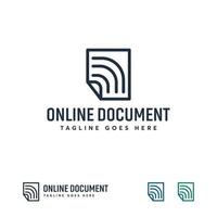 disegni di logo di documenti online, simbolo del logo doc cloud vettore