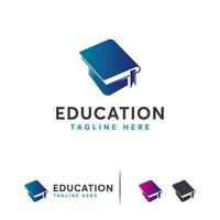 vettore di concetto di progettazione di logo di istruzione, modello di logo di laurea