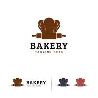 vettore di concetto di disegni di logo di panetteria, modello di logo di chef
