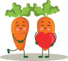 coppia di carote nel amore vettore