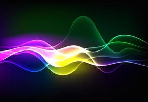 onde sonore di lingua moderna che oscillano luce blu scuro, fondo astratto di tecnologia. illustrazione vettoriale