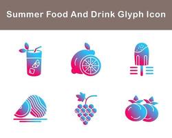 estate cibo e bevanda vettore icona impostato