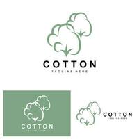 cotone logo, morbido cotone fiore design vettore naturale biologico impianti abbigliamento materiale e bellezza tessile