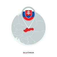 slovacchia carta geografica e bandiera, vettore carta geografica icona con evidenziato slovacchia