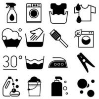 lavaggio icona vettore impostare. purezza illustrazione cartello collezione. lavare simbolo.