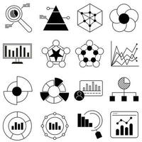 finanziario analitica icona vettore impostare. economia illustrazione cartello collezione. analitica simbolo. statistico logo.