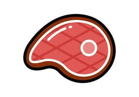 vettore icona illustrazione. colorato carne bistecca. isolato su bianca sfondo.