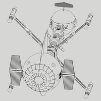 lineart dall'astronave vettore