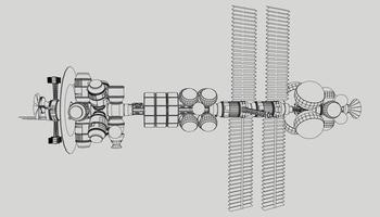 lineart dall'astronave vettore