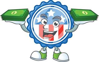 cerchio badge Stati Uniti d'America con stella icona design vettore