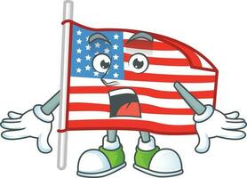 Stati Uniti d'America bandiera con polo icona design vettore