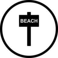 spiaggia cartello vettore icona