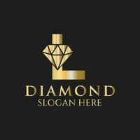 lettera l diamante logo design. gioielleria logo con diamante icona vettore modello