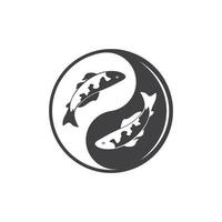 koi pesce yin yang tao zen vettore illustrazione