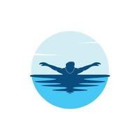 nuoto icona logo vettore illustrazione design