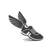 in esecuzione scarpe icona logo vettore illustrazione design