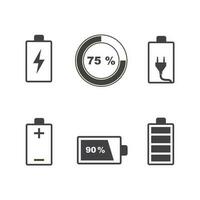 batteria icona logo illustrazione vettore