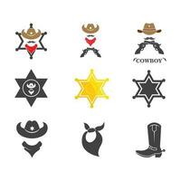 cowboy icona impostato elemento illustrazione vettore design