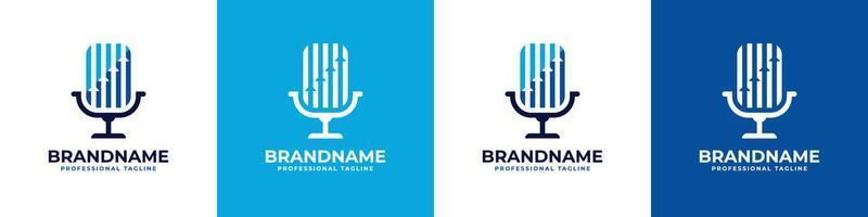 finanziario Podcast logo, adatto per qualunque attività commerciale relazionato per finanziario. vettore