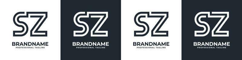 semplice sz monogramma logo, adatto per qualunque attività commerciale con sz o zs iniziale. vettore