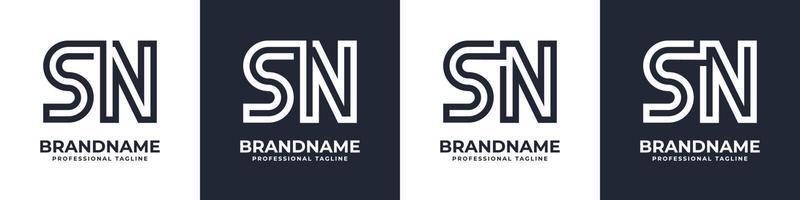 semplice sn monogramma logo, adatto per qualunque attività commerciale con sn o ns iniziale. vettore