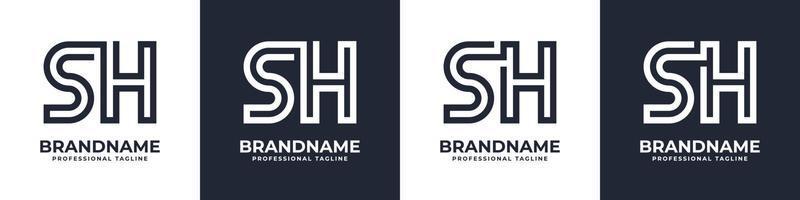 lettera sh o hs globale tecnologia monogramma logo, adatto per qualunque attività commerciale con sh o hs iniziali. vettore