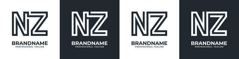 semplice nz monogramma logo, adatto per qualunque attività commerciale con nz o zn iniziale. vettore