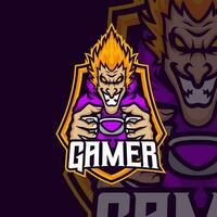 gamer masscot logo illustrazione premio vettore