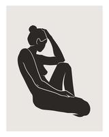 femmina figura manifesto. femminile concetto. astratto corpo arte design per stampa, parete arredamento, coperchio, sfondo. vettore