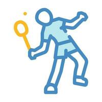 gioco badminton colore icona vettore illustrazione