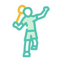 giocatore badminton colore icona vettore illustrazione
